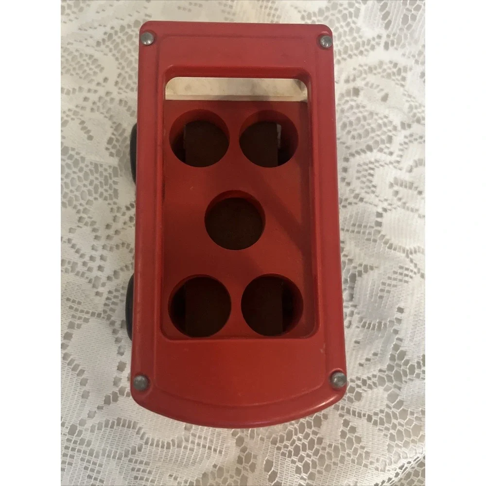 Pair Of Vintage 1969 Fisher Price Plastic Bus Toys, Yellow Bus And Red Bus 141 - Picture 9 of 13